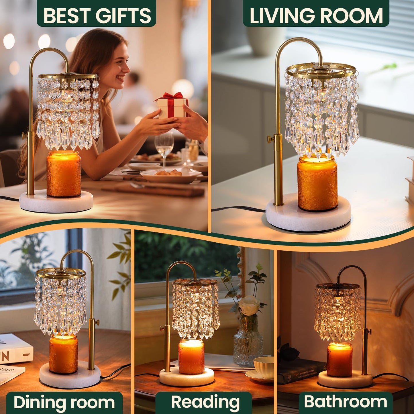 Candle Warmer Lamp with Timer & Dimmer