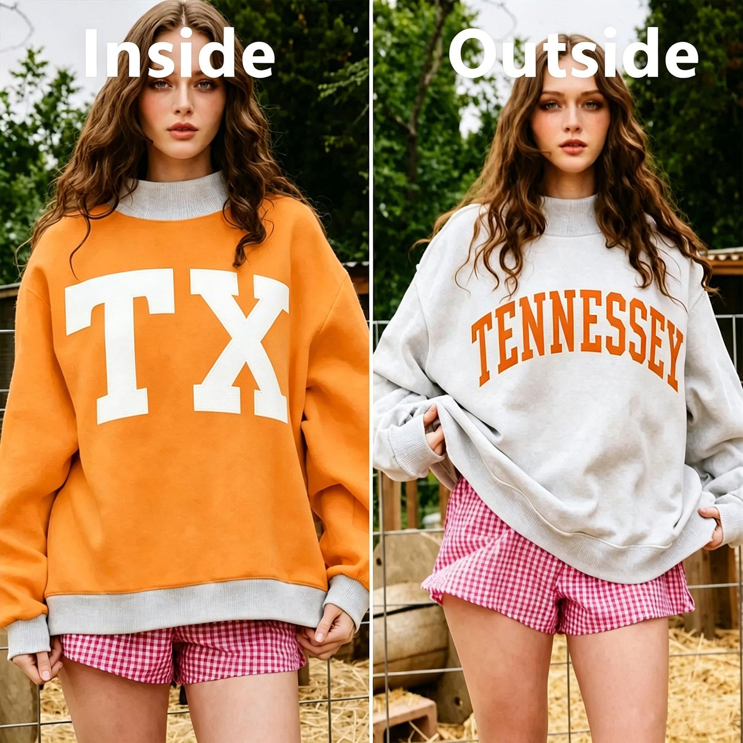 Personalized College Team Reversible Mockneck Sweatshirt, Custom Name with Font & Color Choices