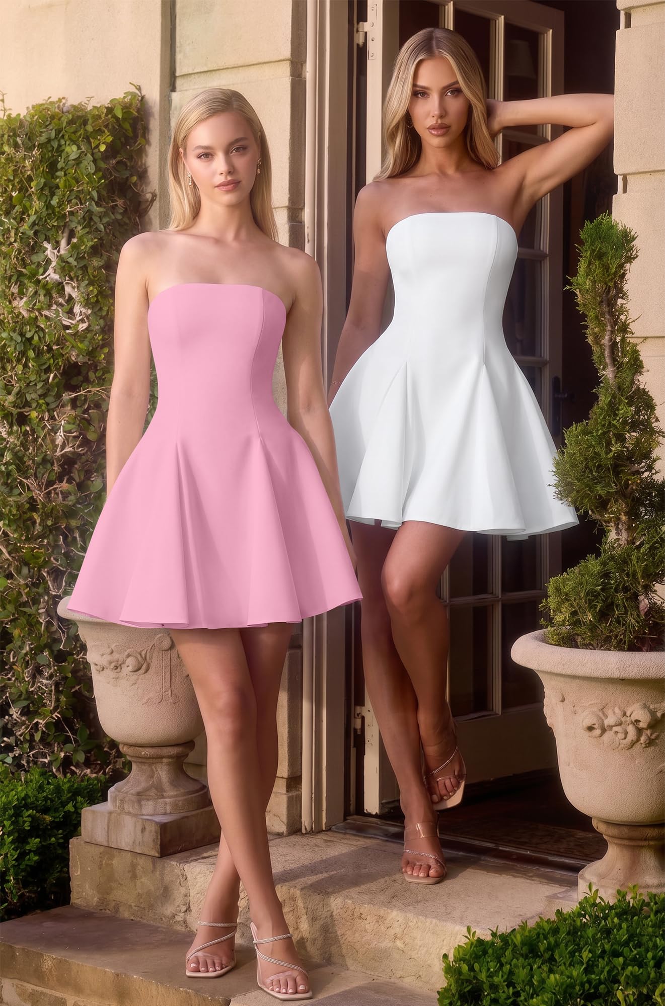 DAAWENXI Women's Strapless Mini Dress