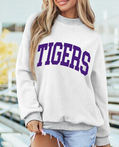 SELINK Womens Double Printed Reversible Mock Neck Sweatshirts Pullover Tops