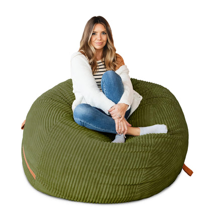 Big Joe Fuf 7Ft Giant Foam Bean Bag Chair, Oversized Couch with Removable Cover for Kids, Teens, Adults, Fog Lenox, Durable Woven Polyester, 7 Foot