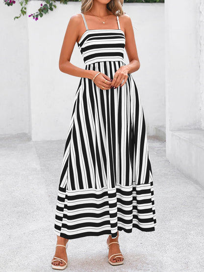 PRETTYGARDEN Women’s Boho Floral Striped Summer Maxi Dress