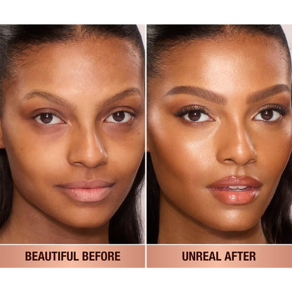 Charlotte Tilbury Unreal Skin Tint & Sheer Glow Hydrating Foundation Stick - Cream Foundation Makeup with Sheer-to-Light Coverage & a Buildable Formula - Blurring, Smoothing & Nourishing