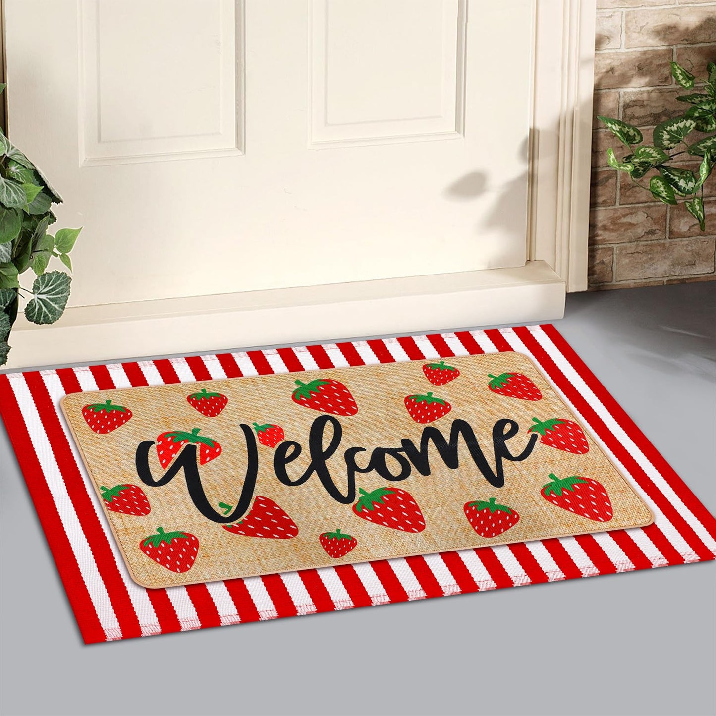 Tinideya 2 Pcs Halloween Door Mats Outdoor Layered Ghost Front Door Mat