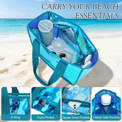 Fammart Iridescent Clear Beach Bags (Waterproof)