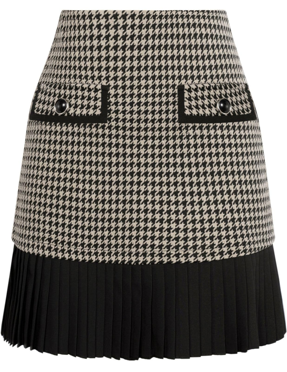 Kate Kasin Women's Plaid Mini Skirt, High Waist Pleated A-Line Skirts