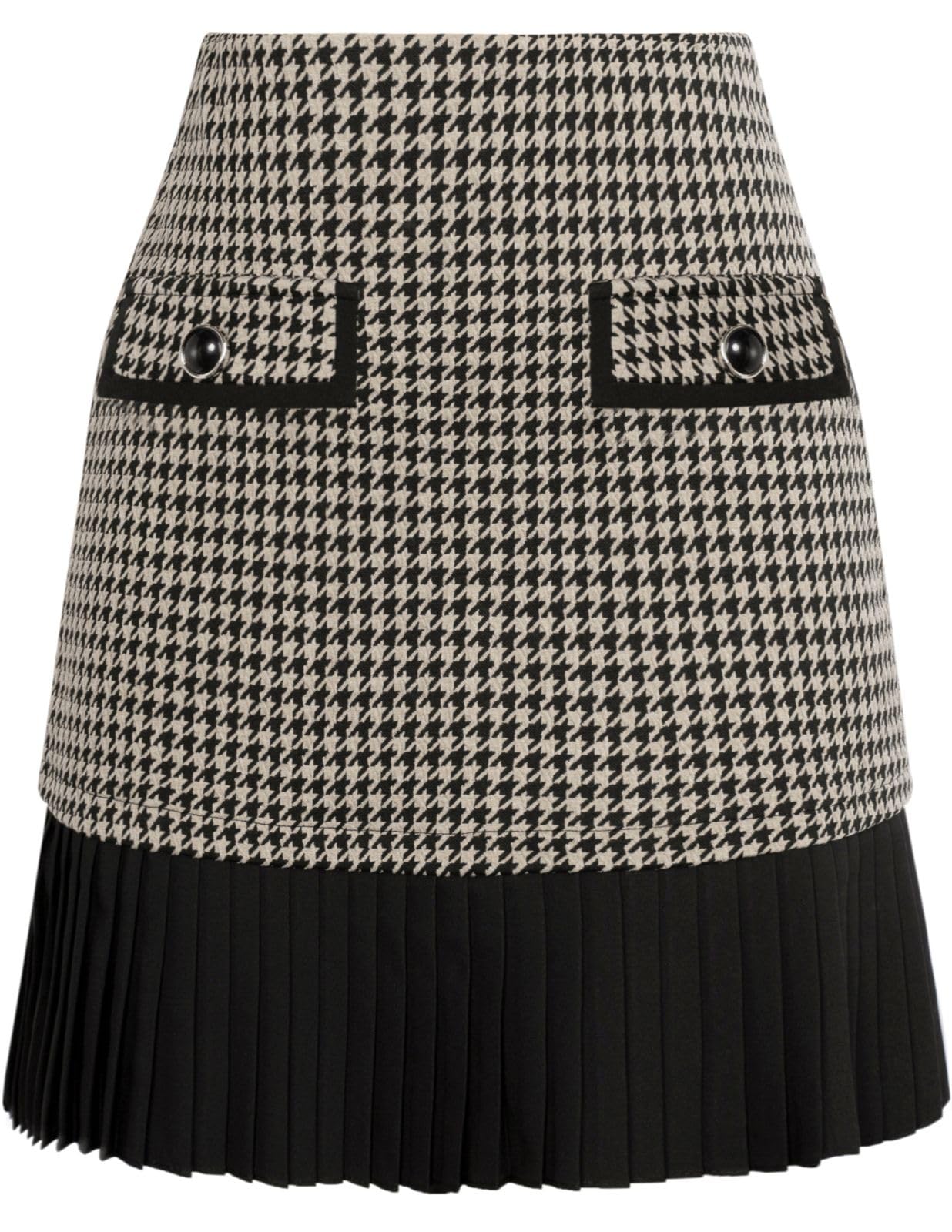 Kate Kasin Women's Plaid Mini Skirt, High Waist Pleated A-Line Skirts
