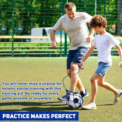 TOBWOLF Football Kick Trainer, Soccer Return Trainer Net Fits Ball Size 3, 4, 5, Hands-Free Soccer Kick Throw Training Aid