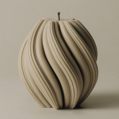 LAWA Swirl Candle - Beautiful Handmade Pillar Soy Wax Twirl Elegant Bubble Aesthetic Candle Housewarming Gift Home Room Shelf Decor Idea Spiral White Large