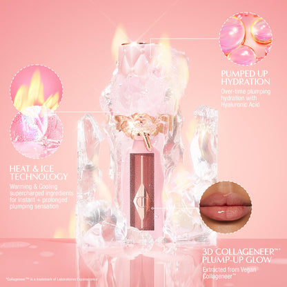 Charlotte Tilbury Big Lip Plumpgasm Lip Gloss - Gift Set Essential - Hydrating Plumper with Hyaluronic Acid & Heat + Ice Technology - Perfect for Pairing with Makeup Favorites