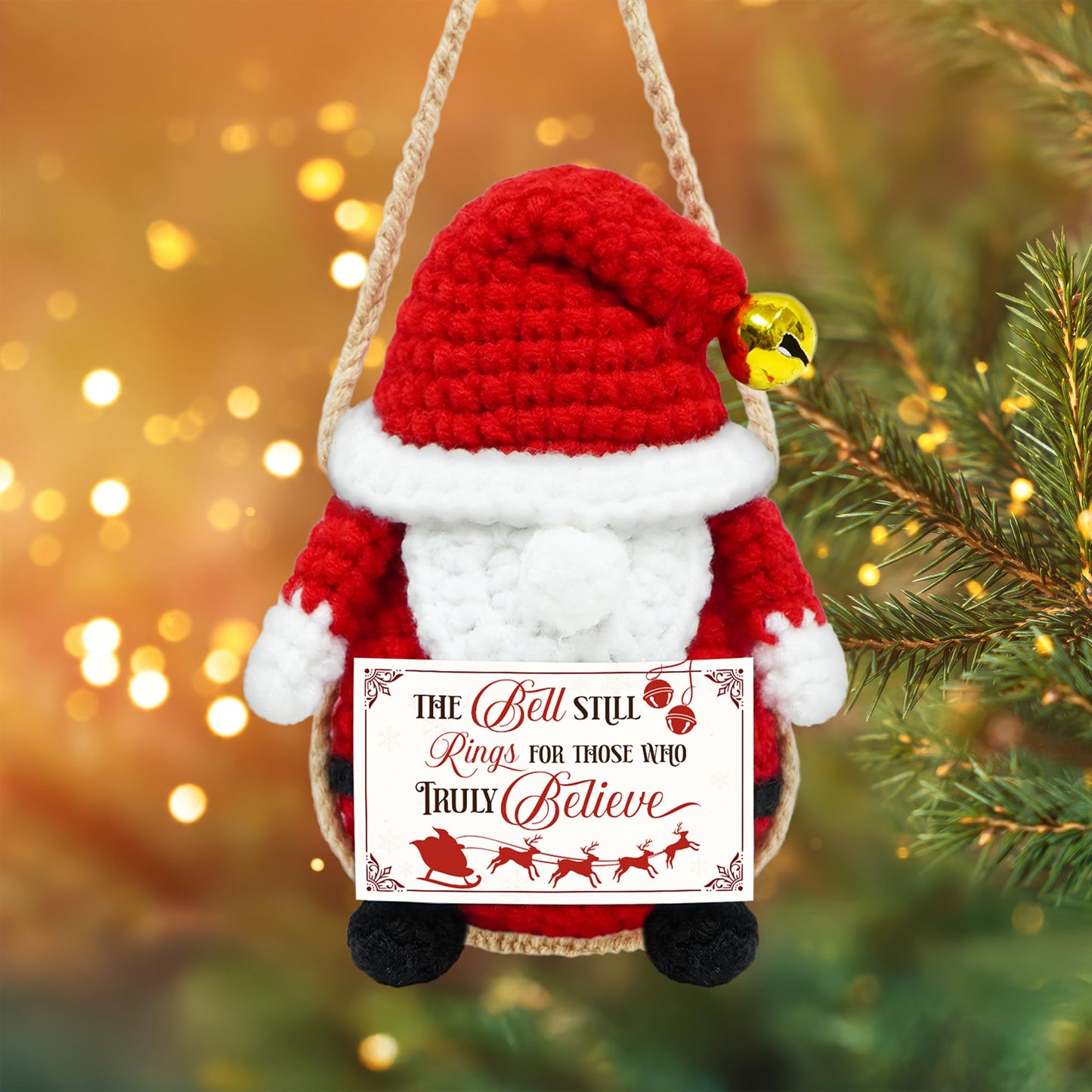 OASSIE Christmas Tree Crochet - Xmas Stocking Stuffers Gifts for Women Men | Christmas Tree Decorations, Christmas Crochet Gifts for Friends/Family/Coworkers, Emotional Support Message, Handmade