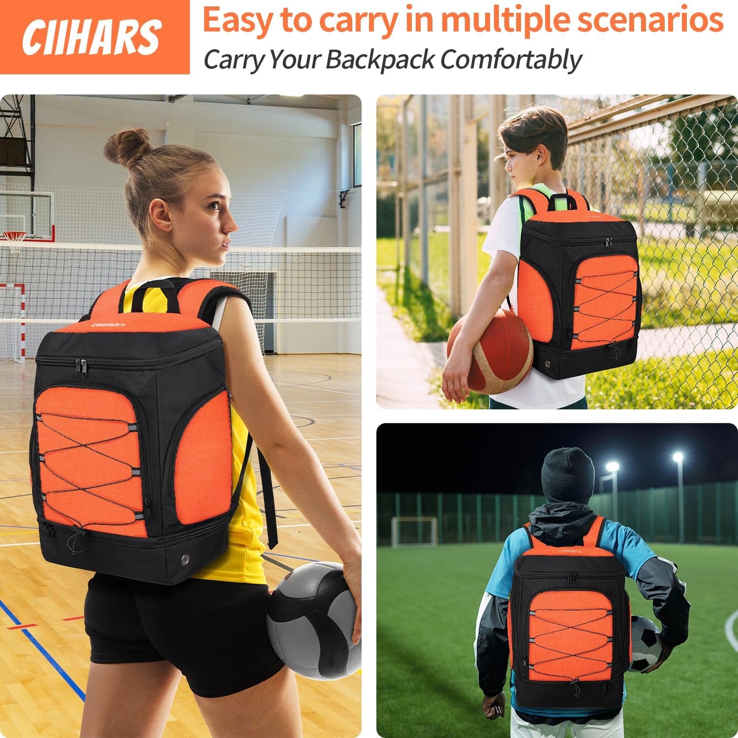 Soccer Backpack,Soccer Bag with Ball Holder and Shoe Compartment