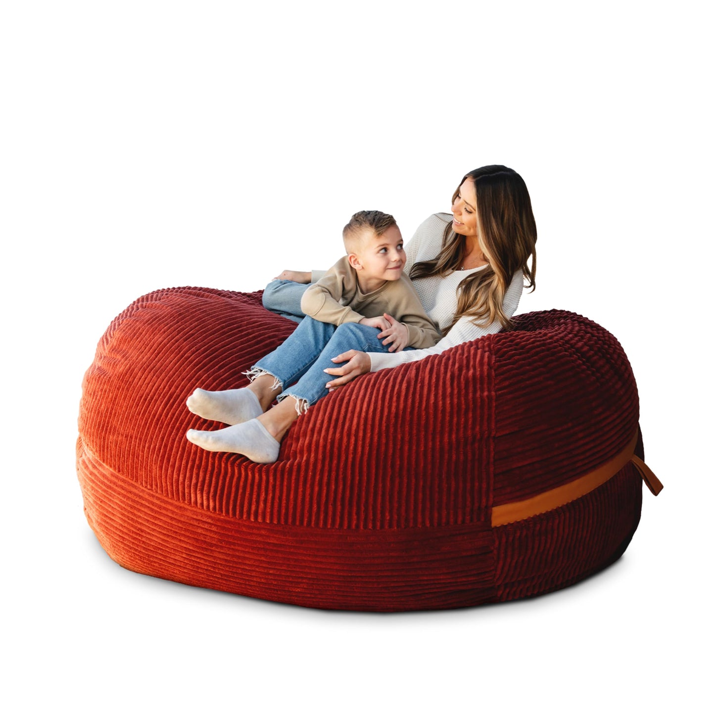 Big Joe Fuf 7Ft Giant Foam Bean Bag Chair, Oversized Couch with Removable Cover for Kids, Teens, Adults, Fog Lenox, Durable Woven Polyester, 7 Foot