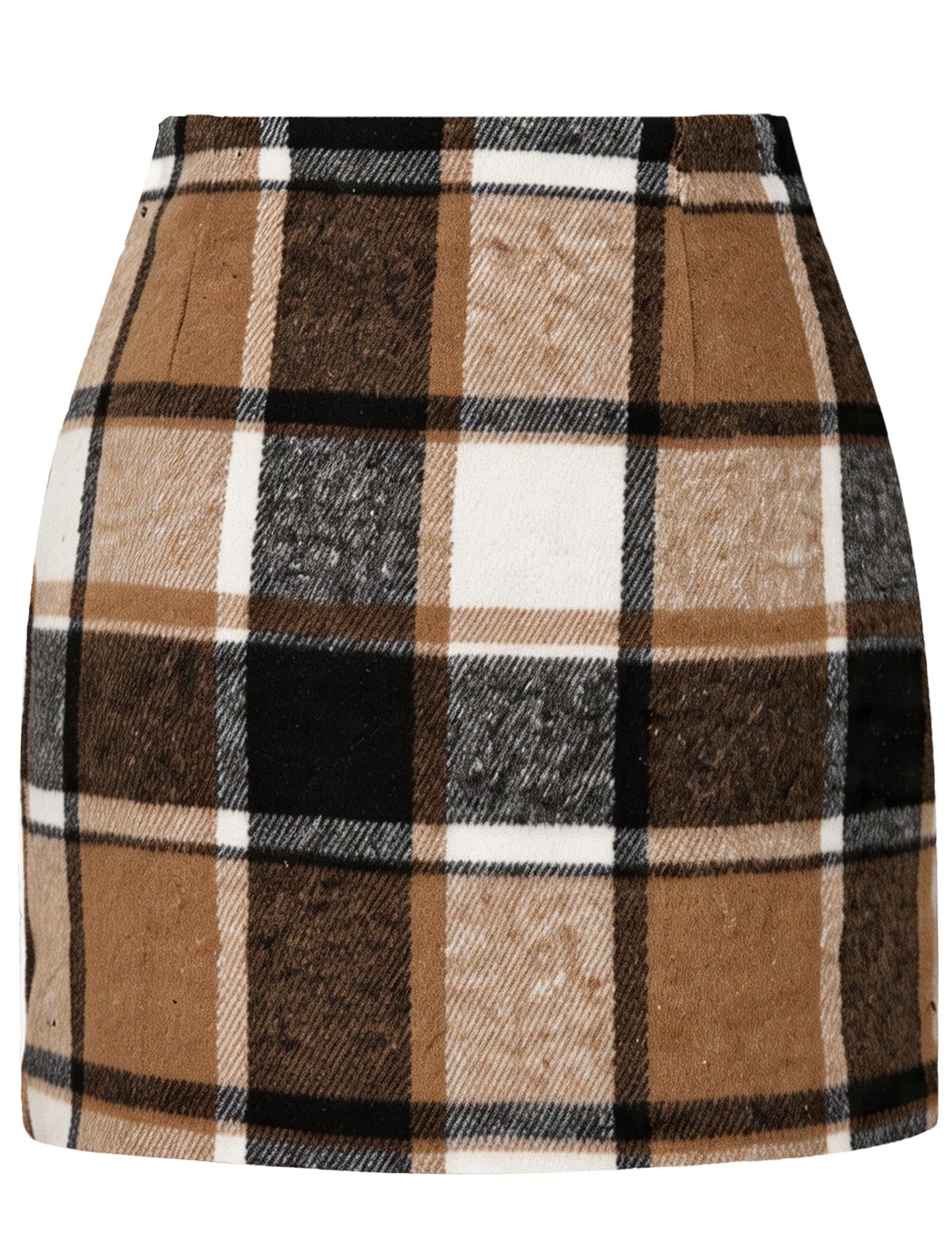 AURUZA Women's Plaid Pencil Mini Skirt