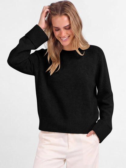 ANRABESS Sweaters for Women Cropped Fall Lightweight Pullover