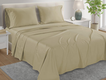 100% Egyptian Cotton Sheets King Size Sheets Set with Fully Elasticated 15" Deep Fitted Sheet & Pillowcase Sets, 800TC Sateen Weave Hotel Collection King Sheet Set, Soft Luxury White Bedding