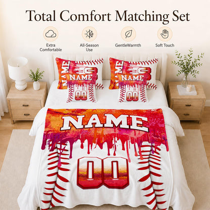 Kids Blanket Custom Baseball Blankets, Splashed Ink Throw Bed Travel