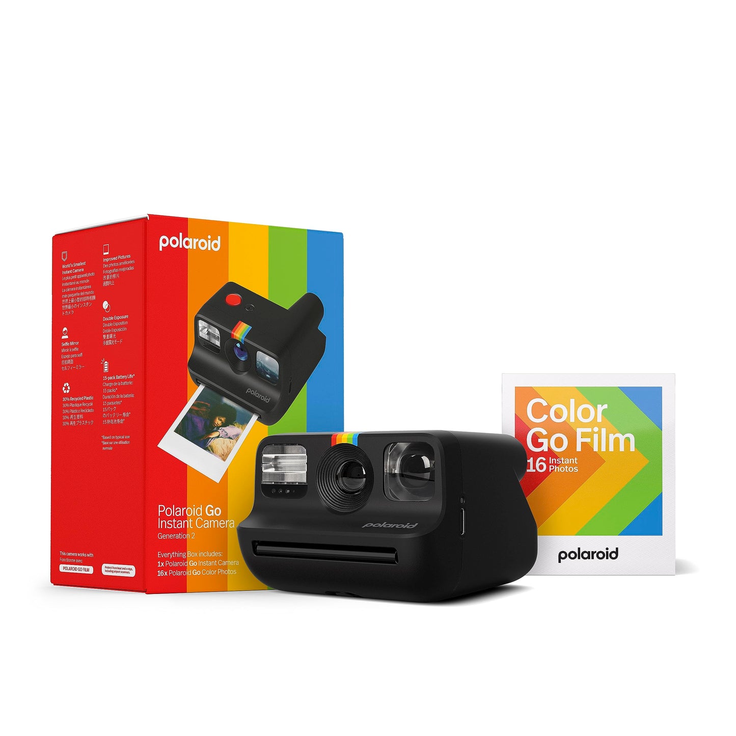 Polaroid Go Generation 2 - Mini Instant Film Camera - Purple (9183) - Only Compatible with Go Film | Compatible with Polaroid Go Film, USB-C Rechargeable, Self-Timer and Double Exposure, Built-in Flash