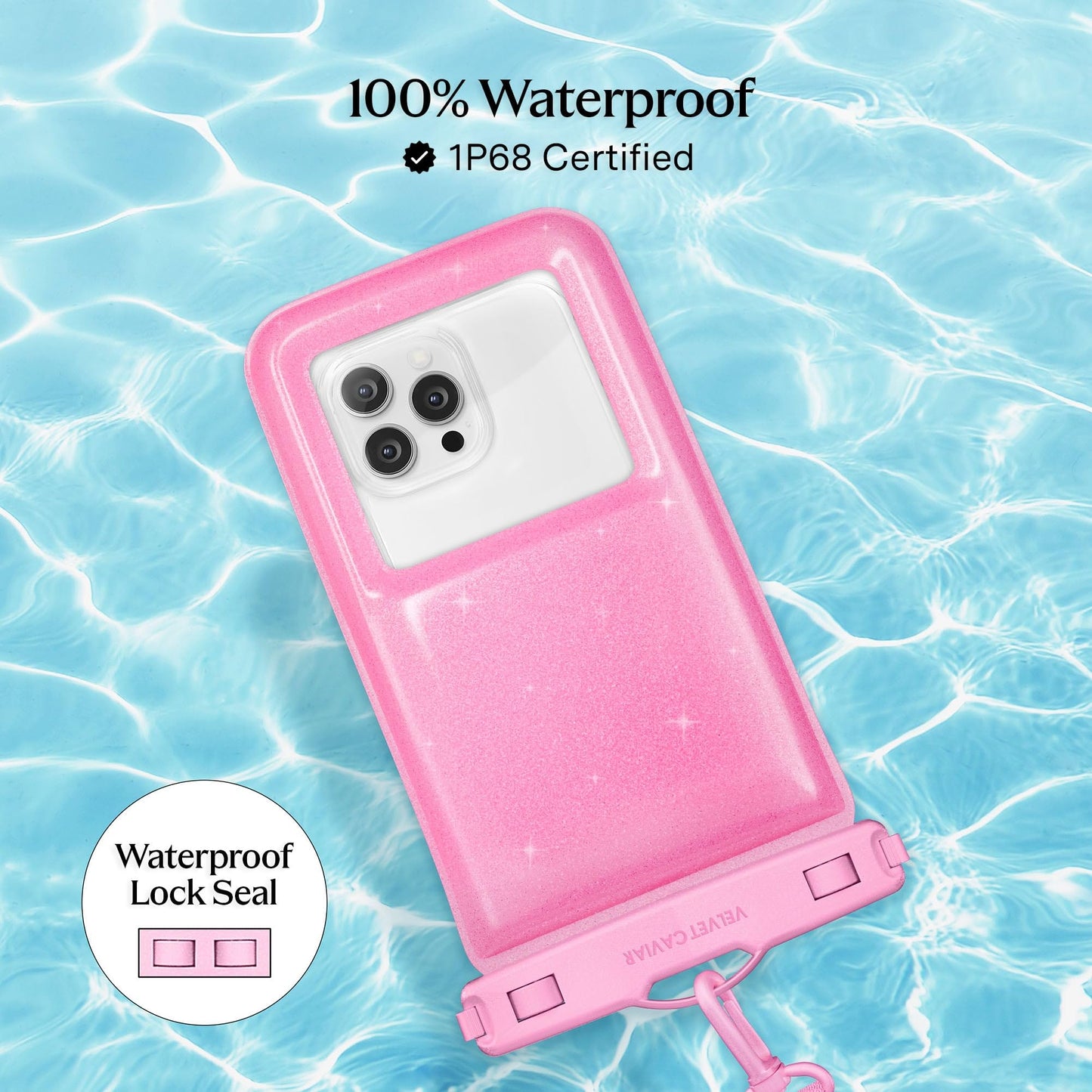 VELVET CAVIAR Waterproof Phone Pouch with Lanyard