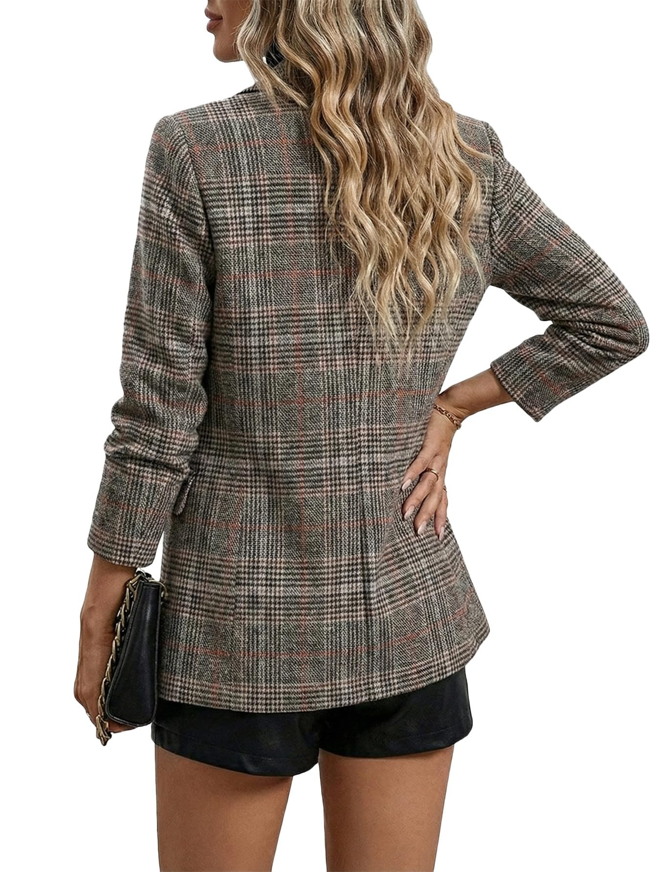2026 Women's Fall Plaid Blazer Jacket