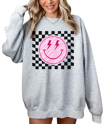 TEEAMORE Smiley Face Sweatshirt