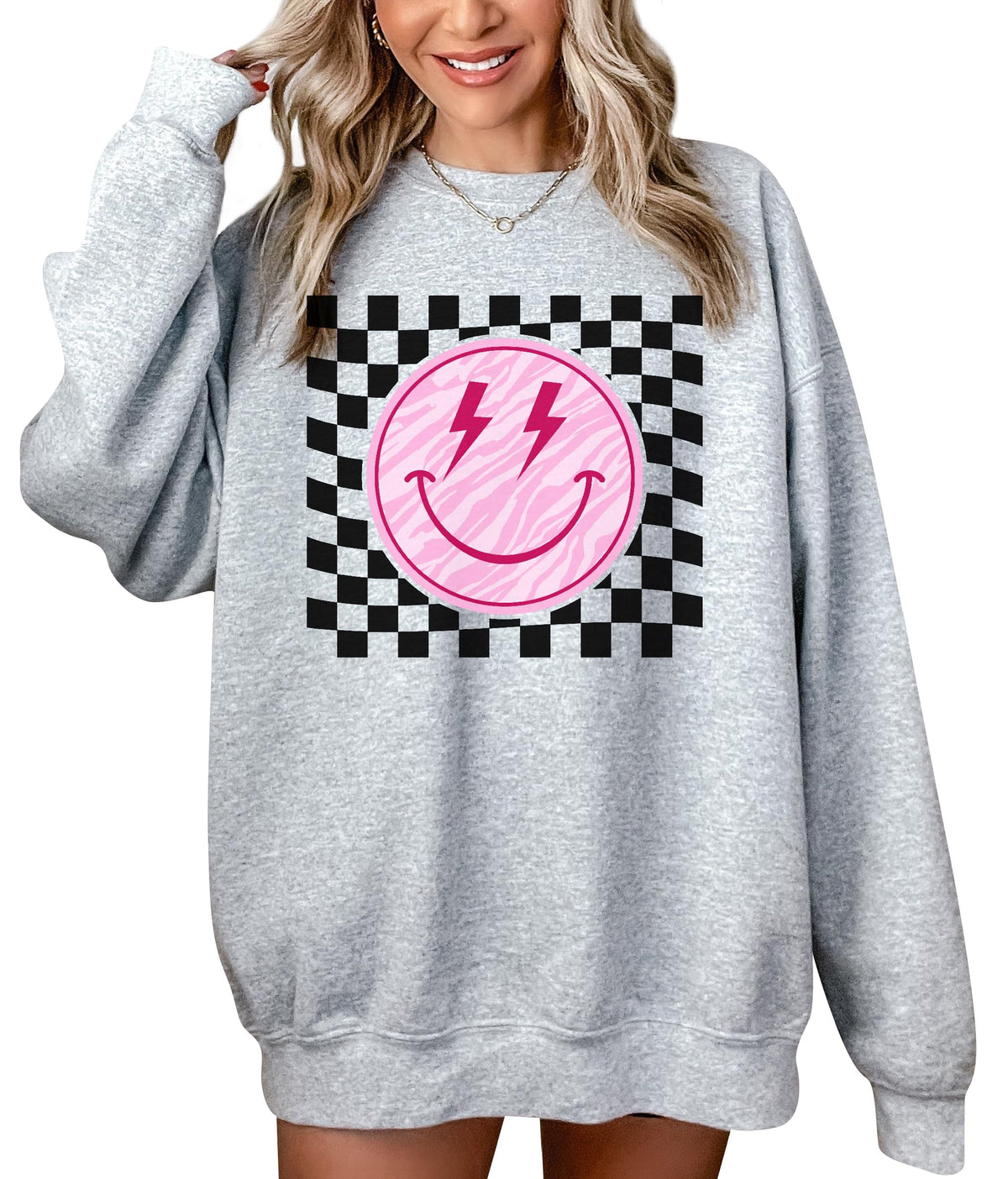 TEEAMORE Smiley Face Sweatshirt