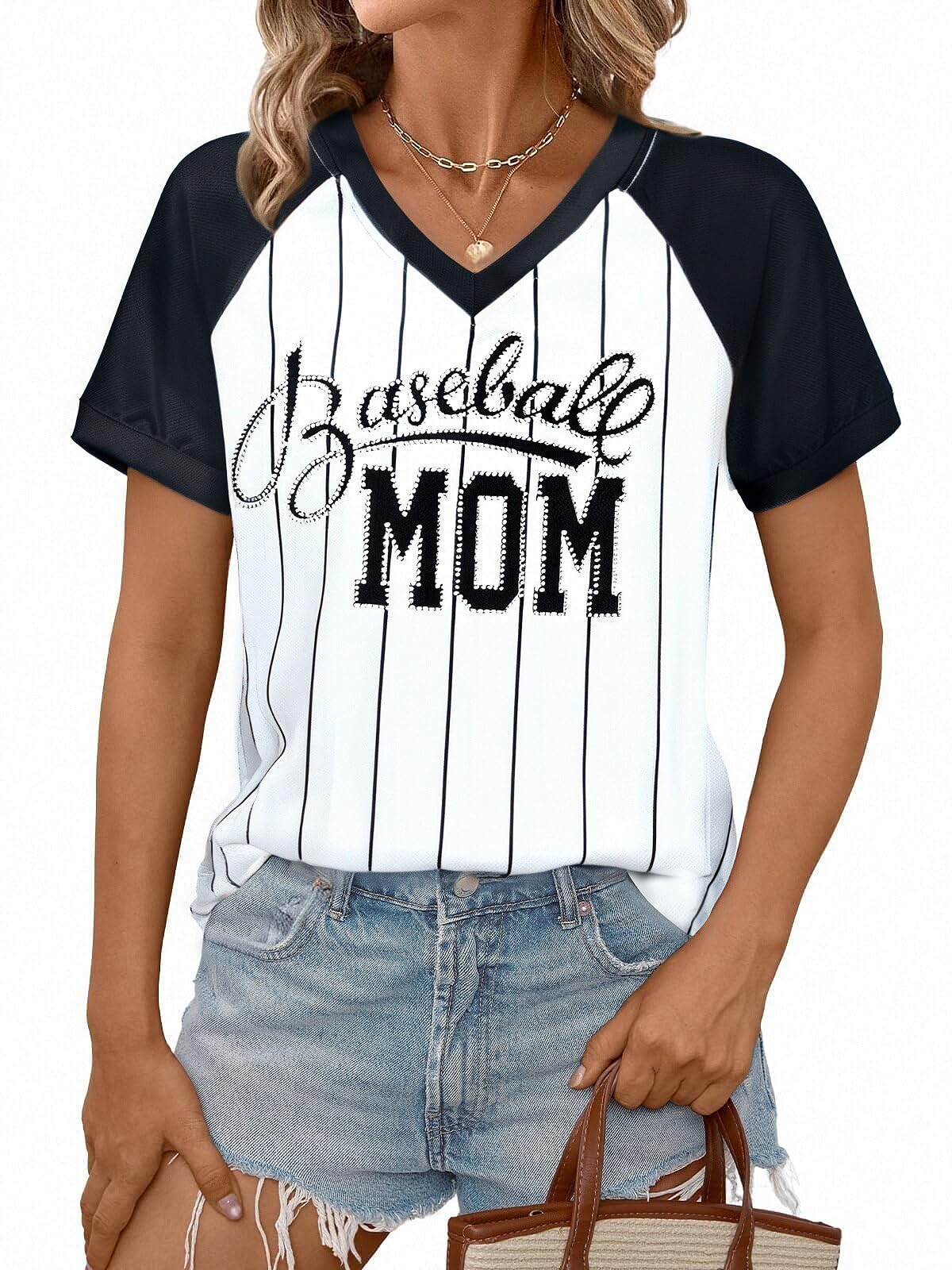 Baseball Shirt Women Baseball Mom Shirts Baseball Game Day Top