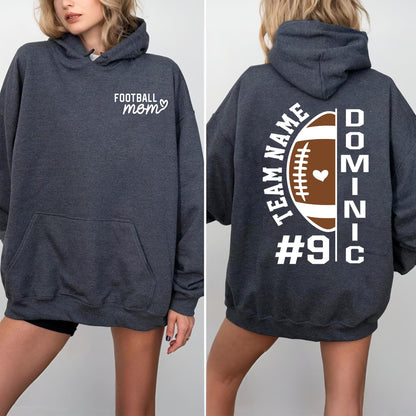 Personalized Football Mom Shirt with Kids Names and Jersey Number, Custom Football Mama Shirt, Women Sport Shirts