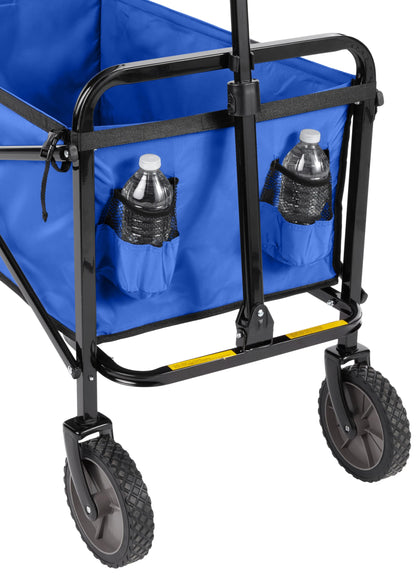 Amazon Basics Collapsible Heavy Duty Utility Wagon for Outdoor Sports, Camping, Garden, and Shopping, 265 Pounds Capacity, 27.6 x 40.9 x 20 inches, Black
