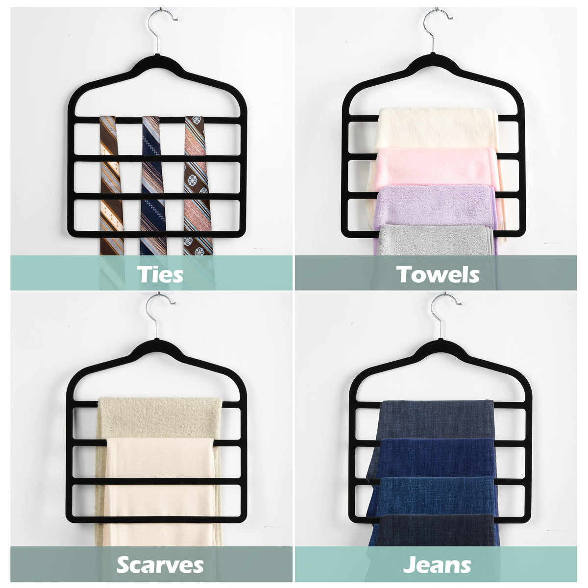 Velvet Pants Clothes Hanger Space Saving Non Slip Pants Shorts Hanger