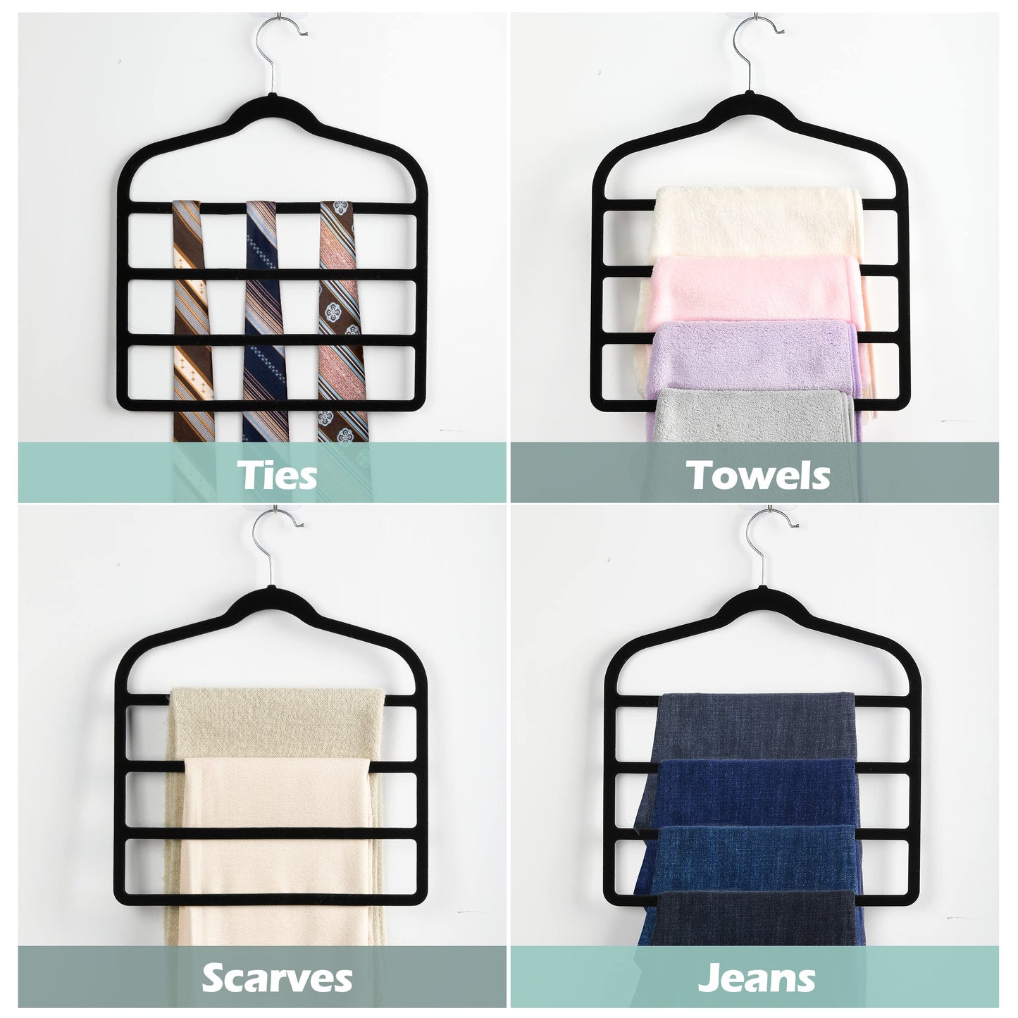 Velvet Pants Clothes Hanger Space Saving Non Slip Pants Shorts Hanger