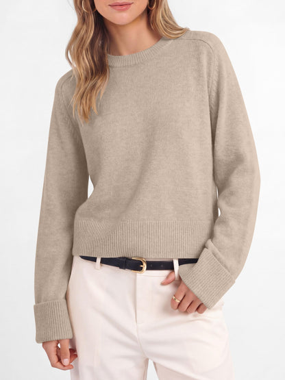 ANRABESS Sweaters for Women Cropped Fall Lightweight Pullover