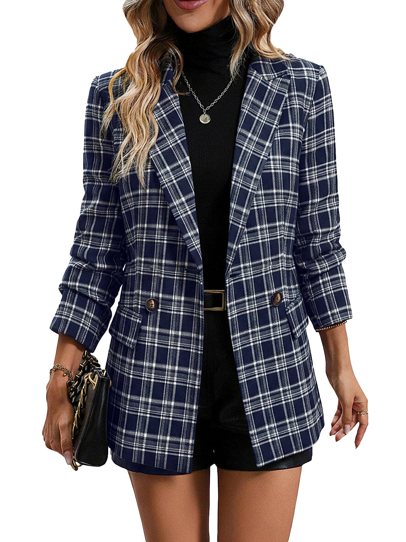 2026 Women's Fall Plaid Blazer Jacket
