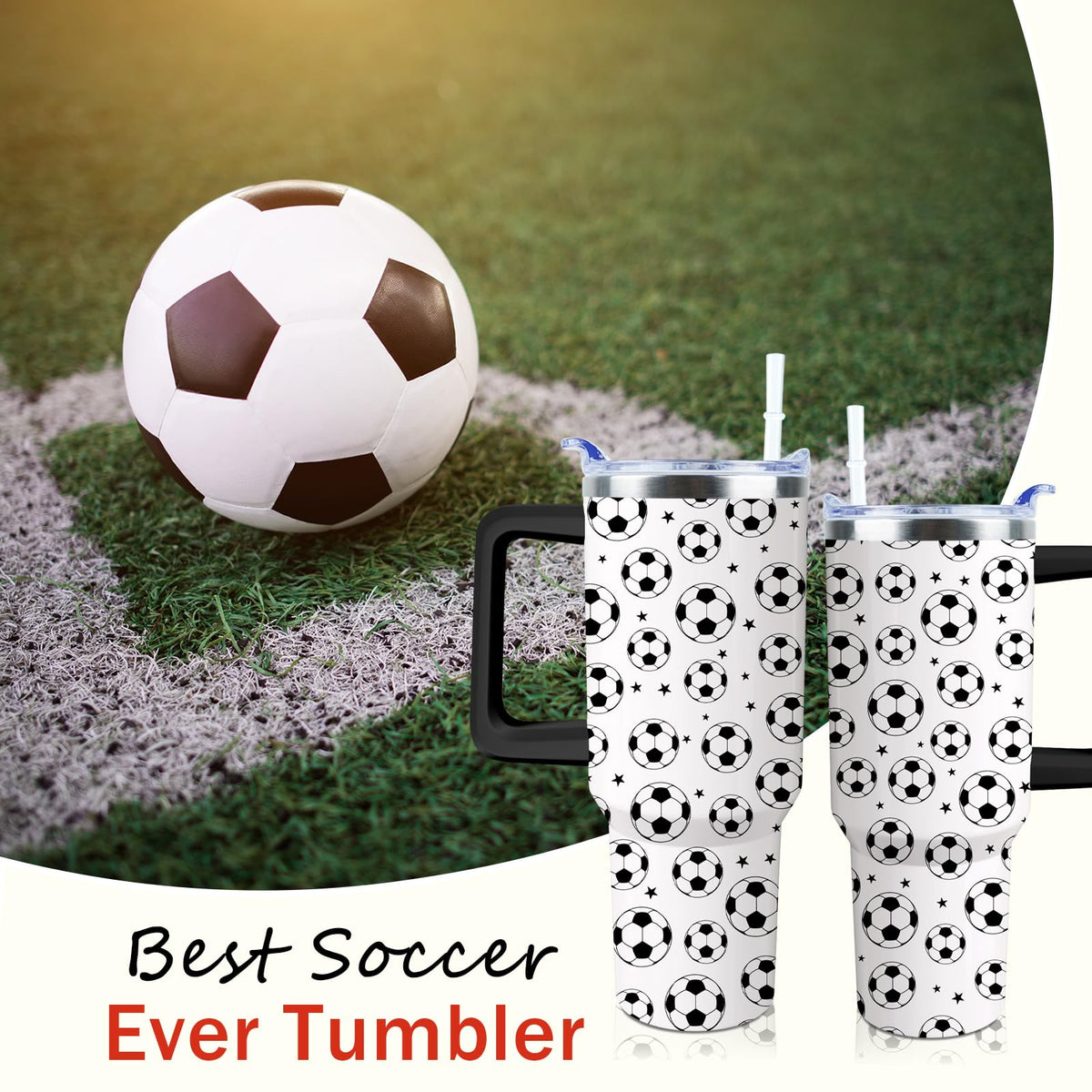 Baseball Mom 40 oz Tumbler with Handle and Straw Lid Leak Proof