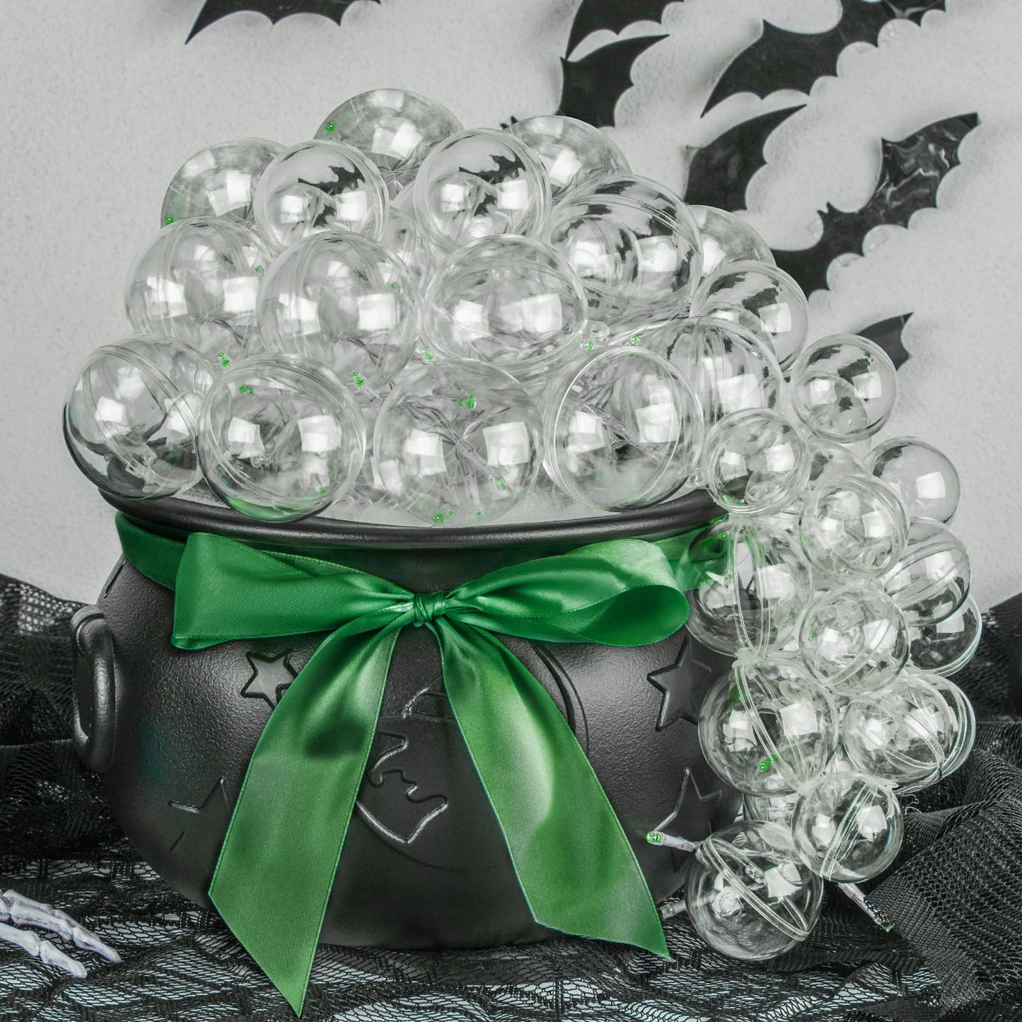 AYGXU Halloween Decorations Indoor,Black Witches Cauldron,Halloween Party Decorations,Plastic Cauldron Pot,Bubble Witch Cauldron DIY Set for Kitchen Table Decor