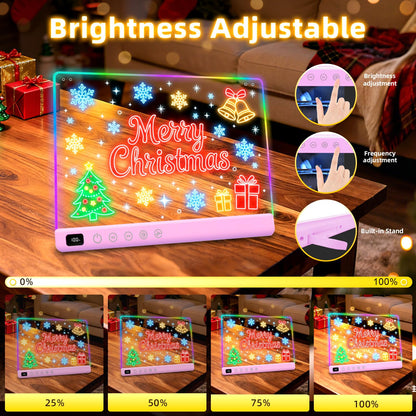 Led Drawing Board with 13 Light Effects, 16" Rechargeable Glow Doodle LED Note Board with Colors, Neon Light Up Drawing Tablet Gifts for Kids for Easter Birthday Christmas Gift Ideas