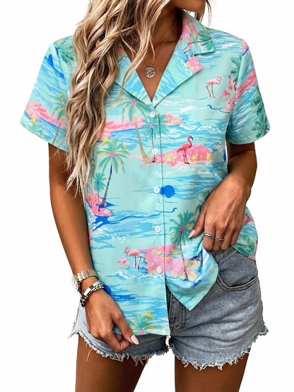 UNIQUEONE Womens Hawaiian Shirt