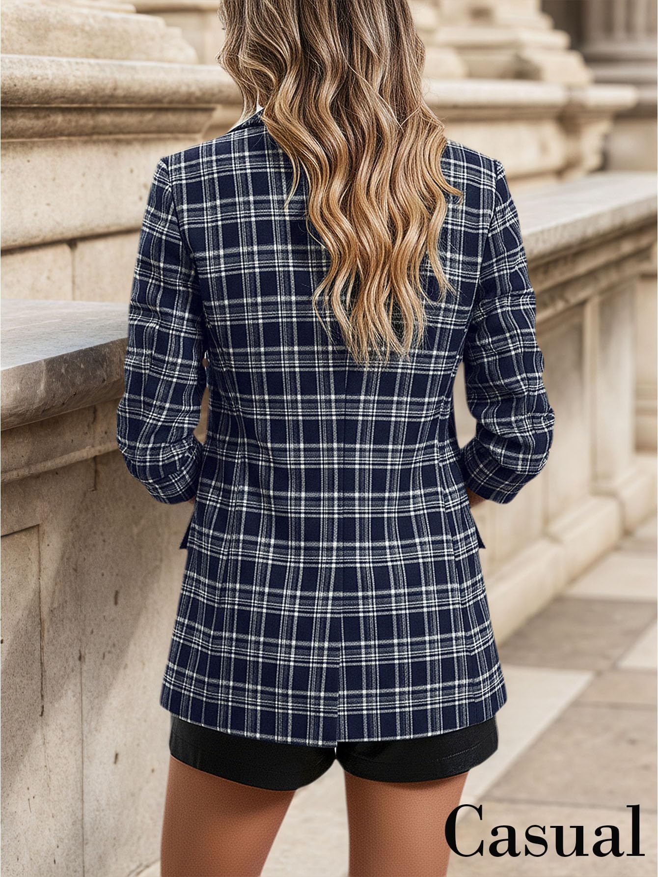 2026 Women's Fall Plaid Blazer Jacket