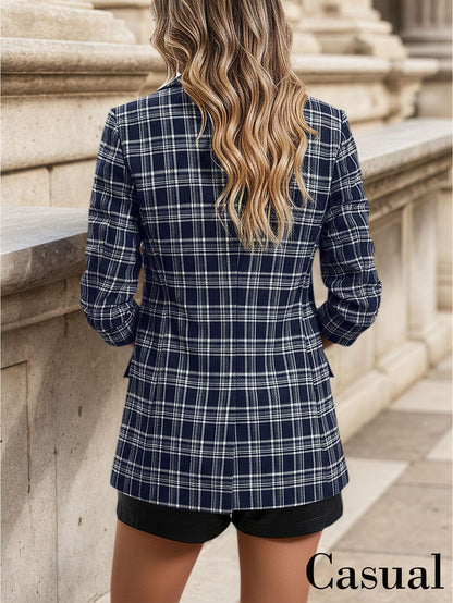 2026 Women's Fall Plaid Blazer Jacket