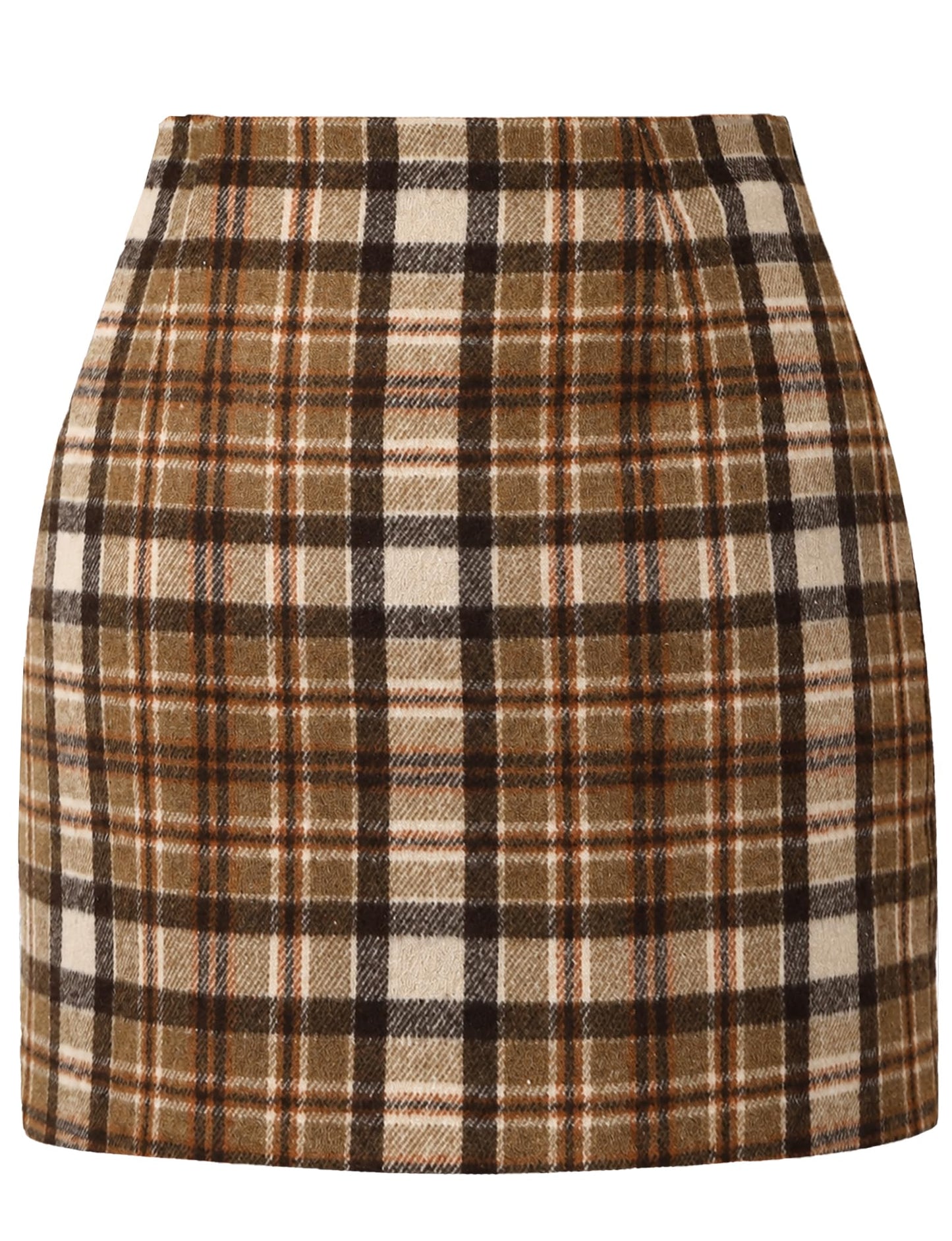 AURUZA Women's Plaid Pencil Mini Skirt