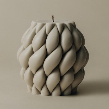 LAWA Knot Ball Candle - Large Beautiful Handmade Pillar Scented Soy Wax Elegant Bubble Aesthetic Candle Housewarming Gift Home Room Shelf Decor Idea White