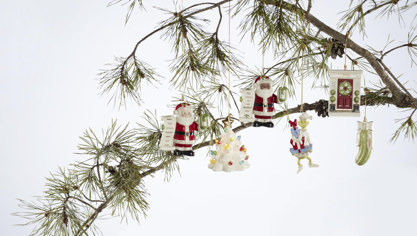 Lenox 893624 Treasured Traditions Holiday Red Bulbs Lit Tree, Christmas Decor
