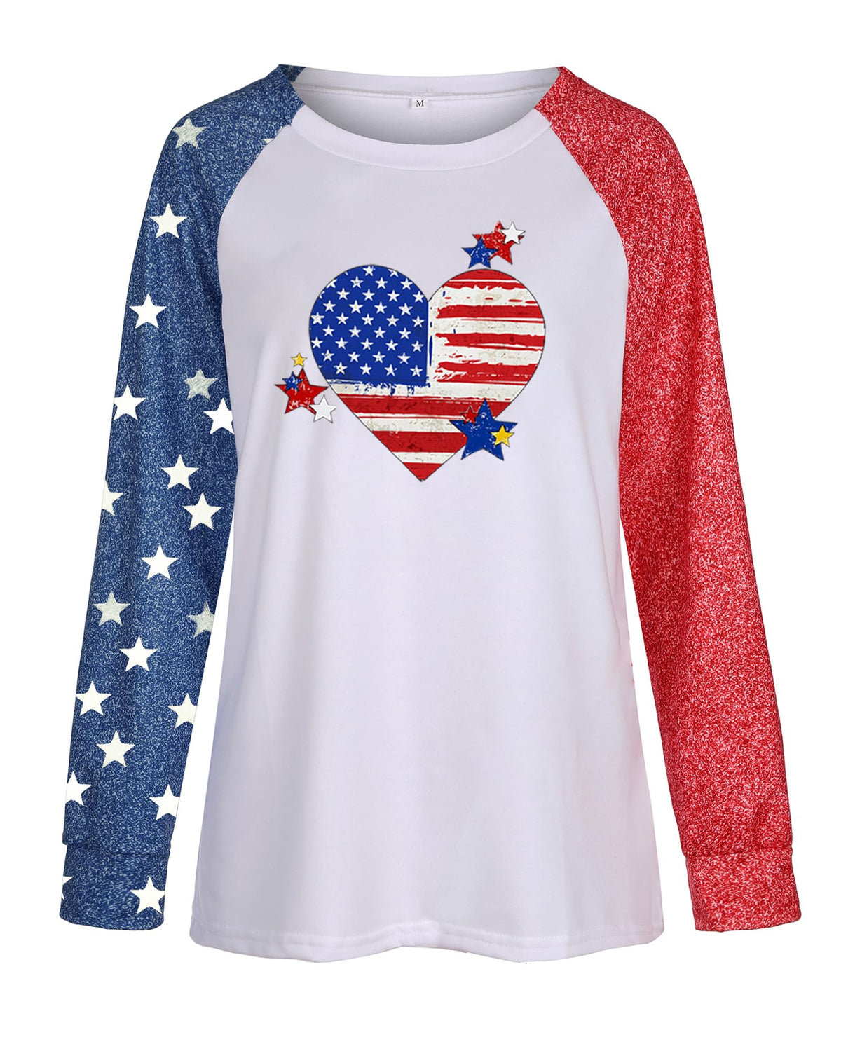 Womens Long Sleeve Baseball Mom American Flag Star Sweatshirt