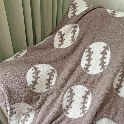 Cozy Baseball Pattern Blanket Perfect Lightweight Bedding for Adults, Soft, Warm, and Plush Soccer Sports Blanket Great for Bed Sofa (Baseball-Red, 51"x63")