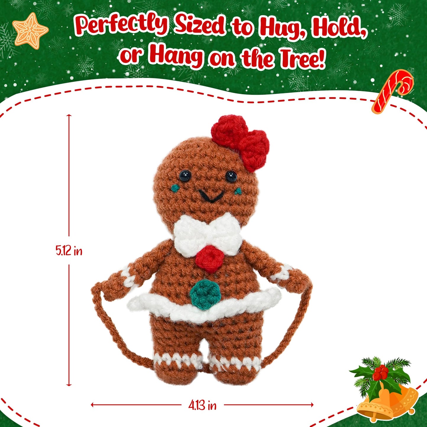 OASSIE Christmas Tree Crochet - Xmas Stocking Stuffers Gifts for Women Men | Christmas Tree Decorations, Christmas Crochet Gifts for Friends/Family/Coworkers, Emotional Support Message, Handmade