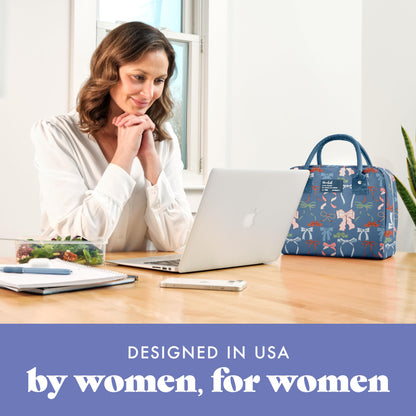 Fit & Fresh Bloomington Lunch Bag for Women - Insulated Large Lunch Box for Work with Containers, Leak-Resistant, Stain-Resistant, Zipper Closure, Cheetah