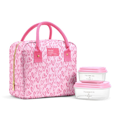 Fit & Fresh Bloomington Lunch Bag for Women - Insulated Large Lunch Box for Work with Containers, Leak-Resistant, Stain-Resistant, Zipper Closure, Cheetah
