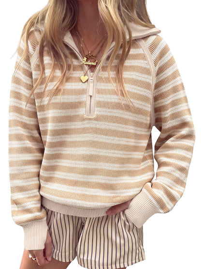 Women's Half Zip Sweater Long Sleeve Pullover