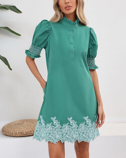 YEXPINE Women's Summer Embroidered Mini Dress