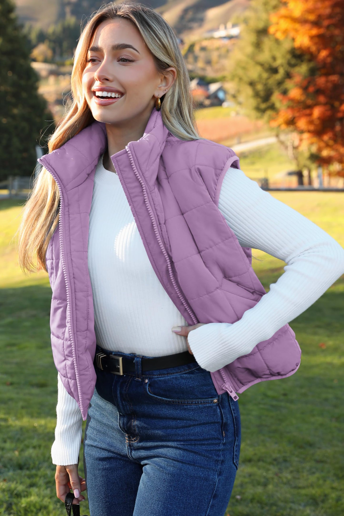 Zeagoo Womens Puffer Vest Ladies Sleeveless Zip Up Outerwear